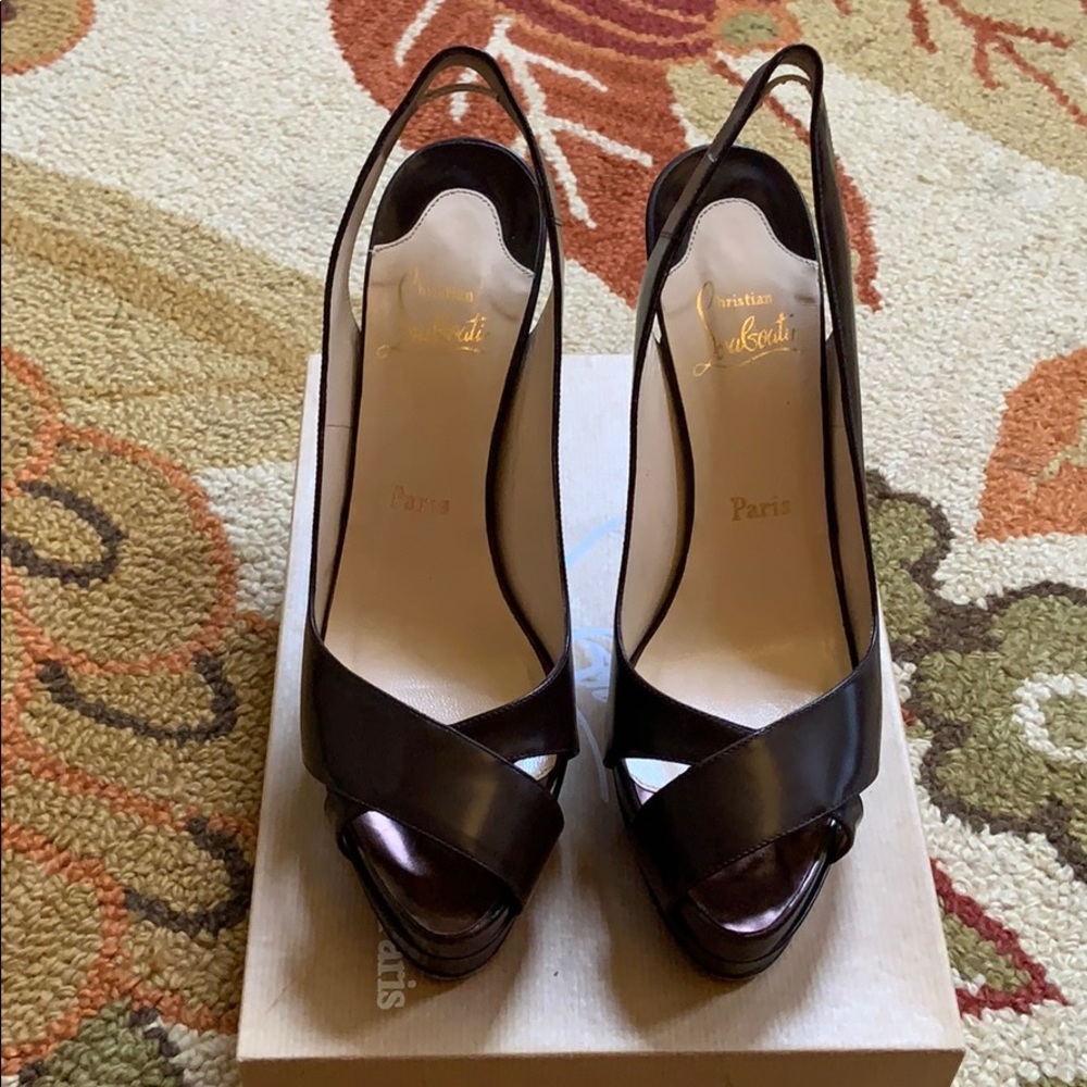 Christian Louboutin double platform sling back